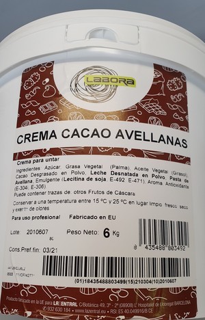 Crema de Cacau Avellana Injectar 6kg LABORA